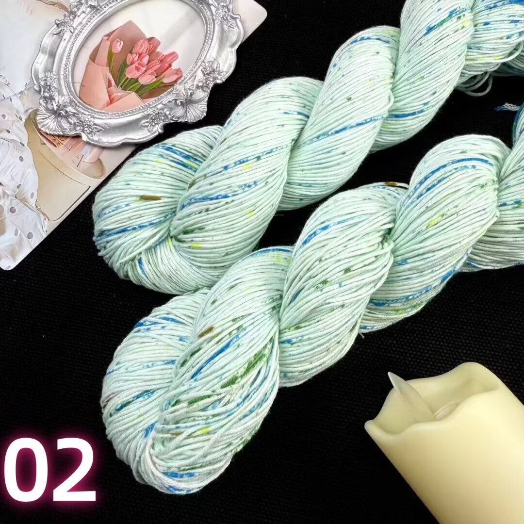 跨境批发喷染日光棉cotton全棉100g手工编织钩帽子披肩外套围巾线