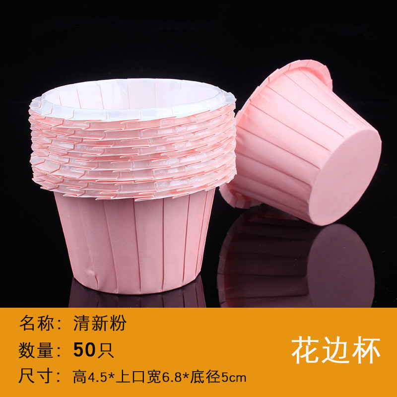 Venta al por mayor Tulip Pink Gradient periódico muffin cake taza de papel resistente a altas temperaturas a prueba de aceite recubierto de encaje muffin titular de papel