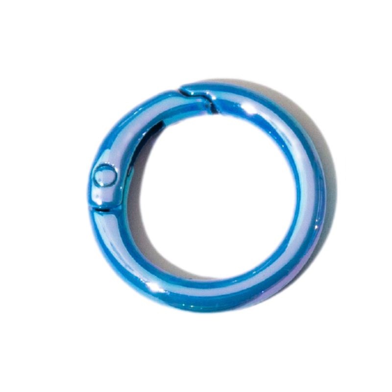 Color hebilla de resorte anillo de chapado uv anillo de división anillo de resorte llavero accesorios de bricolaje anillo de conexión de aleación