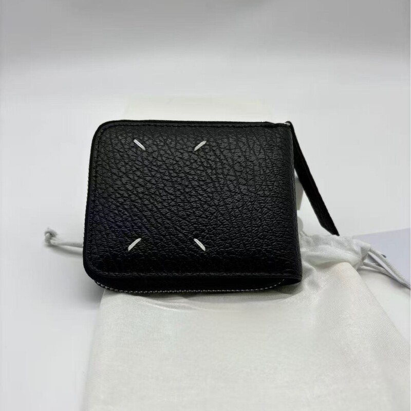 Mmm New Style Old Money Style Zippered Bi-Fold Wallet with Four-Corner Stitching for Men and Women, Card Holder, Coin Purse