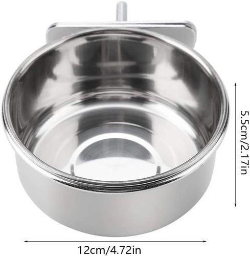 Parrot Food Bowl Stainless Steel Feeder Bird Cage Hanging Cup Bird Accessories Cross-border Special Supply Bird Feeder