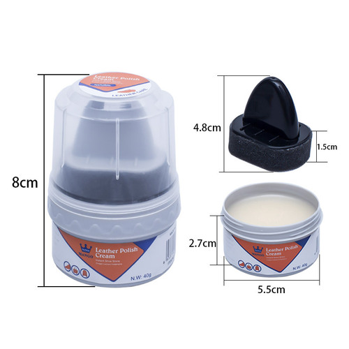 Black and clear shoe polish with built-in sponge, leather care, shoe polish sponge shoe wax cleaning cream, moisturizing and shining.
