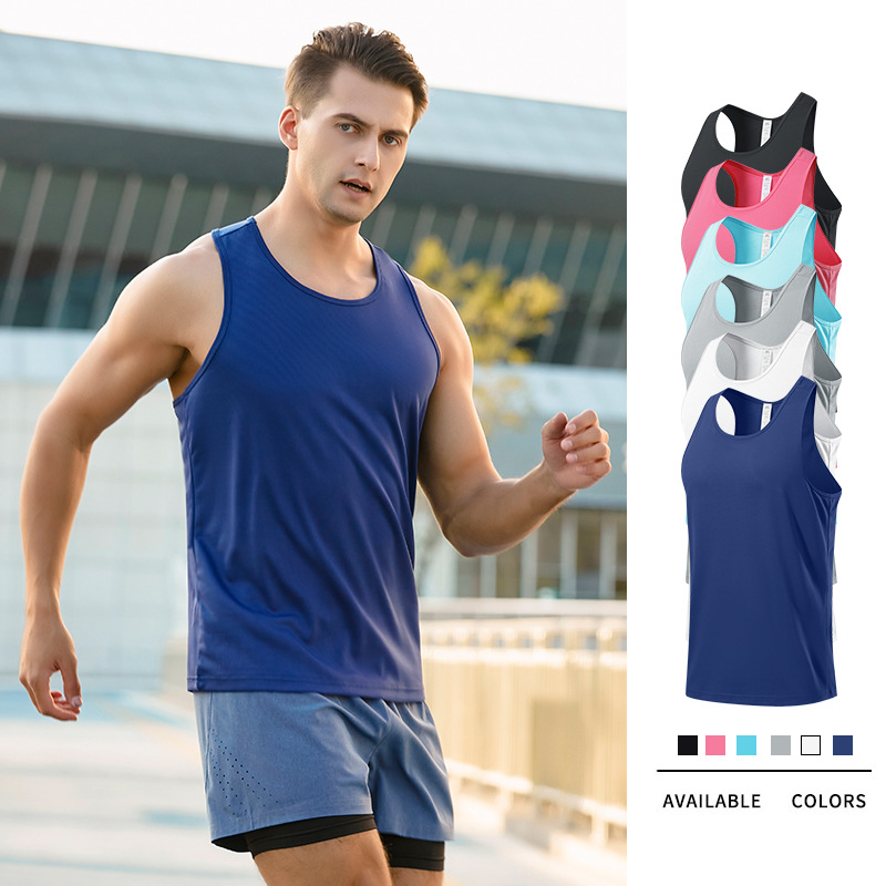 Cross-Border Summer Men's Sports Vest Quick-Drying Breathable Tank Top Fitness Training Running Cycling Top Quick-Drying