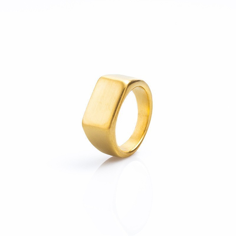 Men's Stainless Steel Stackable Rings, Matte Square Hip Hop Ring Set_voghion.com