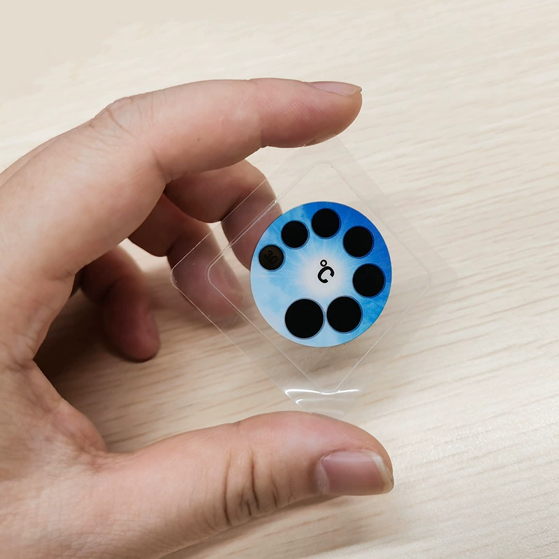 ПЭТ пластиковый термометр для одежды Жидкокристаллический термометр температуры изменения цвета синий термометр для одежды