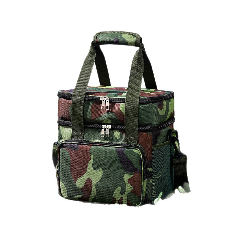 Bolsa de picnic de alta capacidad de doble capa transfronteriza bolsa de hielo al aire libre bolsa de aislamiento con bolsa de almuerzo de comida portátil
