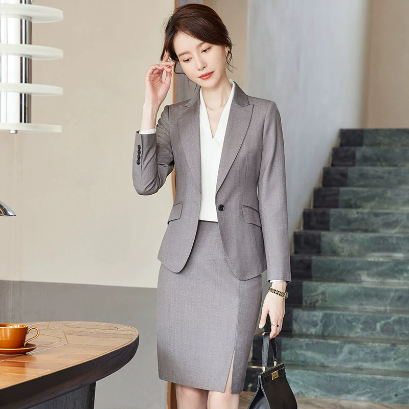 2025 Новый деловой костюм для бизнес-менеджера, женский весенне-осенний деловой костюм, отдел продаж, тонкая рабочая одежда с высокой трубкой