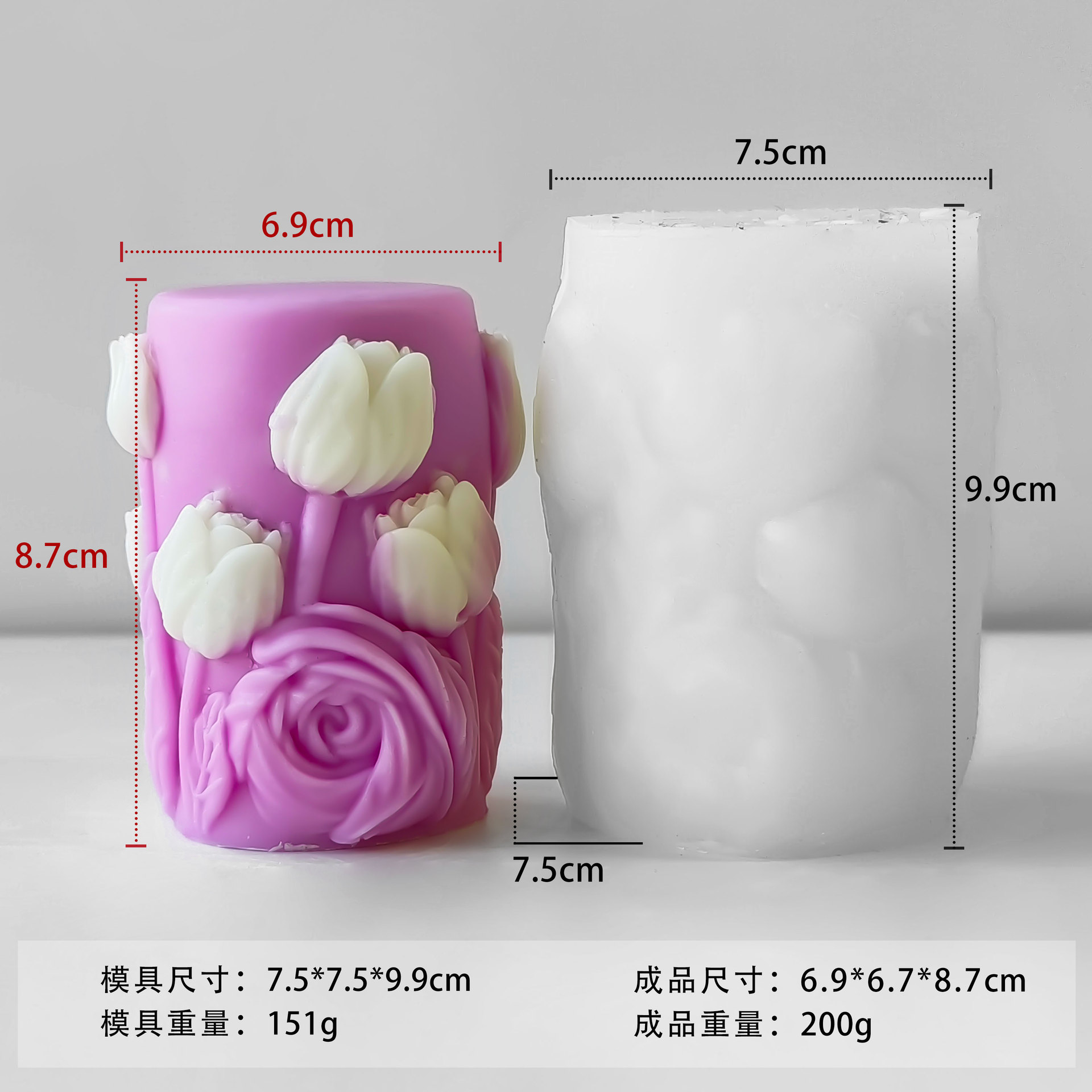 Jiahui Mei hoja columna molde diii flor relieve columna fragancia hecha a mano piedra de fragancia