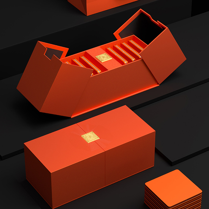 通宇福鼎白茶包装盒6泡巧克力饼干茶礼盒普洱茶小方片铁盒礼品盒