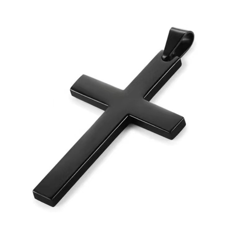 Original Design Cross Titanium Steel Polishing Unisex Pendant Necklace display picture 2