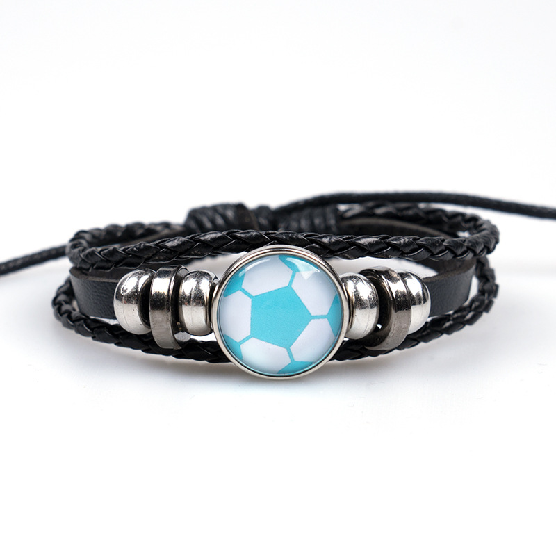 Sports Football Leather Men's Bracelets display picture 4