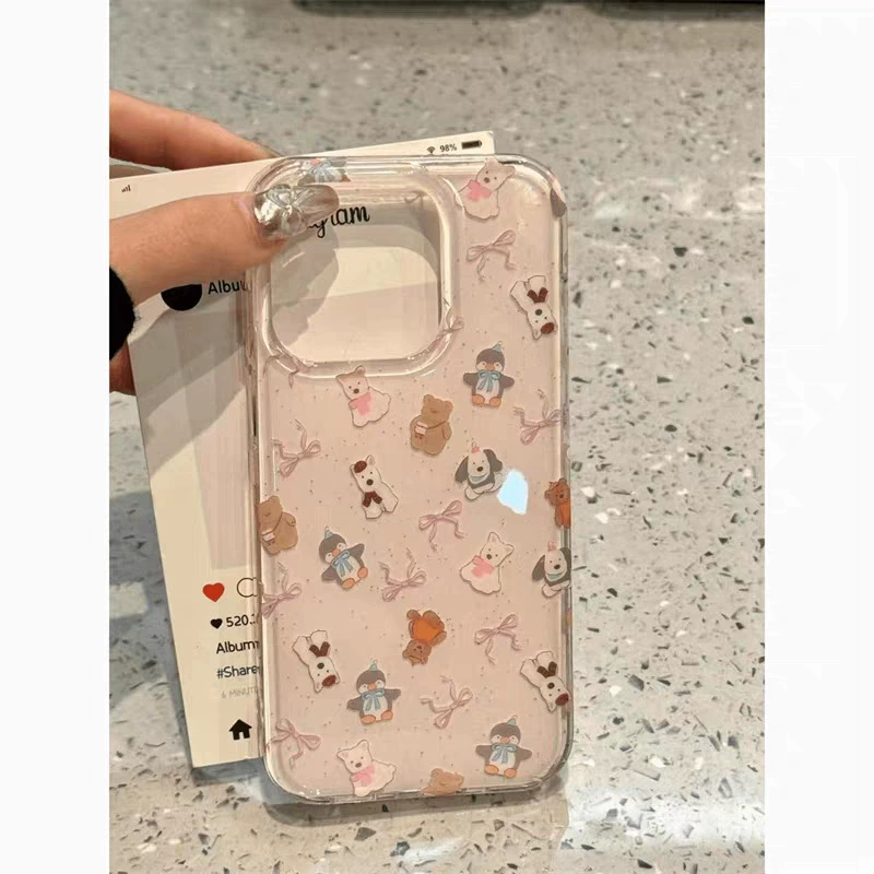 Совместимый с телефоном чехол Apple с брошкой-бантом, iPhone 14, iphone, 16promax