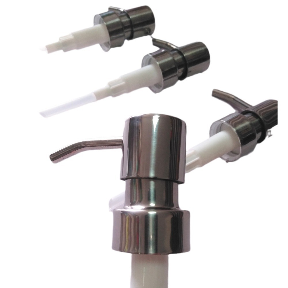 En stock 28 dientes boquilla de metal cerámica loción prensa dispensador de jabón Lavado de Manos botella de loción 304 cabeza de la bomba de acero inoxidable