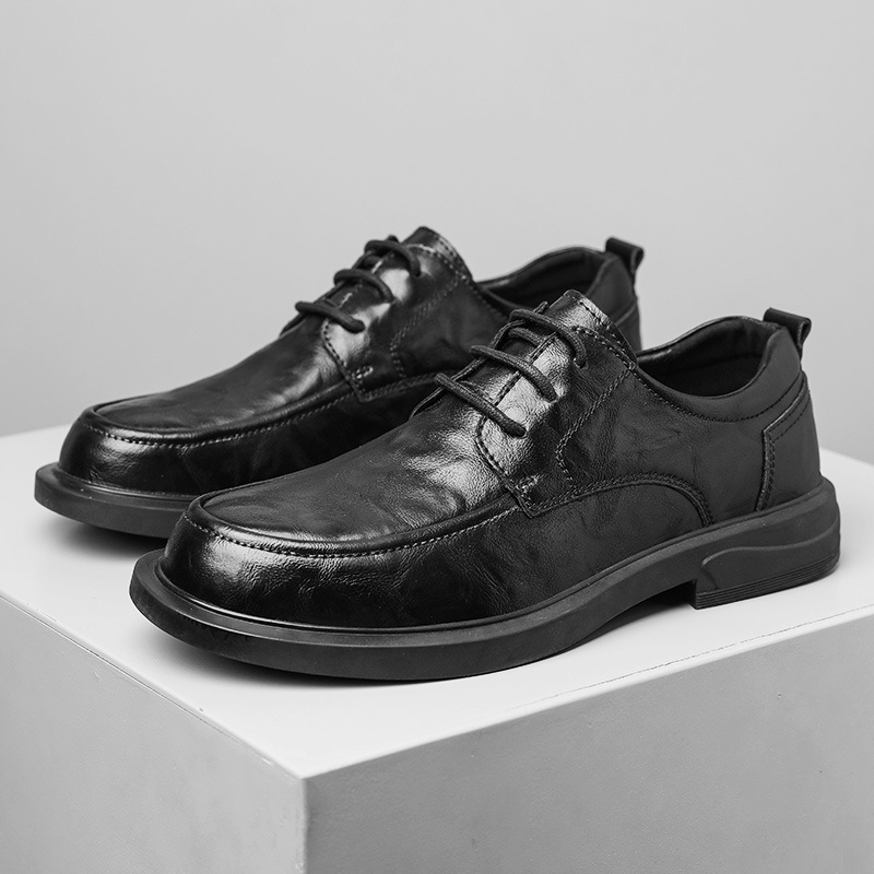 Japón de cuero de negocios zapatos de cuero, cordones de punta para hombre, zapatos de boda de tres juntas, zapatos Oxford, jóvenes británicos