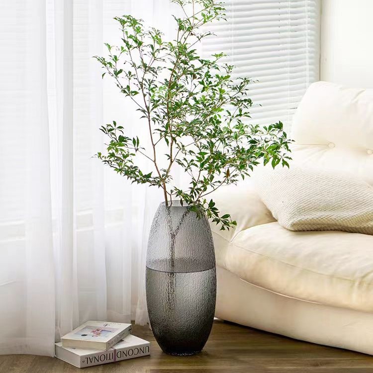 Botín de bodhi de aterrizaje de vidrio hidropónico rico caballo de bambú borracho de madera pendular de vestíbulo de flores de lujo ligero artesanal