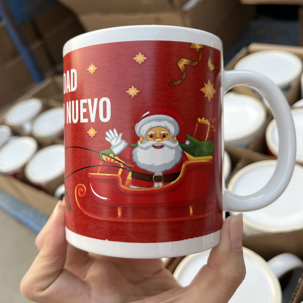 Santa Claus creativo taza de cerámica regalo taza de regalo evento regalo de mano taza impresa logo regalos de vacaciones
