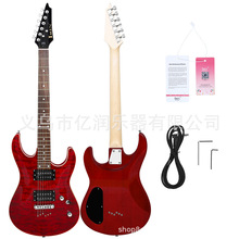 IRIN高档24品水波纹四弦电吉他主动拾音器水波红初学者成人练习