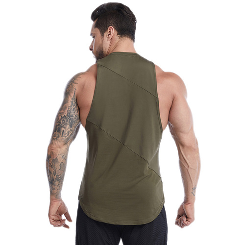 Cross-border web eye quick-dry men's summer large size loose sports backless top outdoor sweat running basketball top