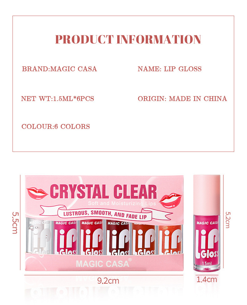 MAGIC CASA Cross-border Six-Piece Set of Water Light Jelly Lip Care Oil and Lip Lotion undefined