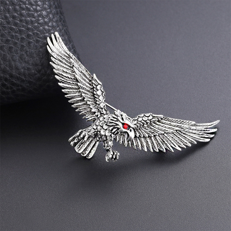 Dreidimensionale Adlerbrosche, Herrenbekleidungsaccessoires, lichtundurchlässige, feste Nadel, hochwertige Korsage_voghion.com