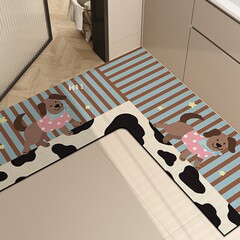 L字型コーナー浴室マットトイレ滑り止め足マット漫画珪藻泥洗面台吸水速乾じゅうたん