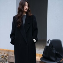 新款2025年都市丽人骆驼绒双面羊绒大衣女装秋冬季长款外套C-643