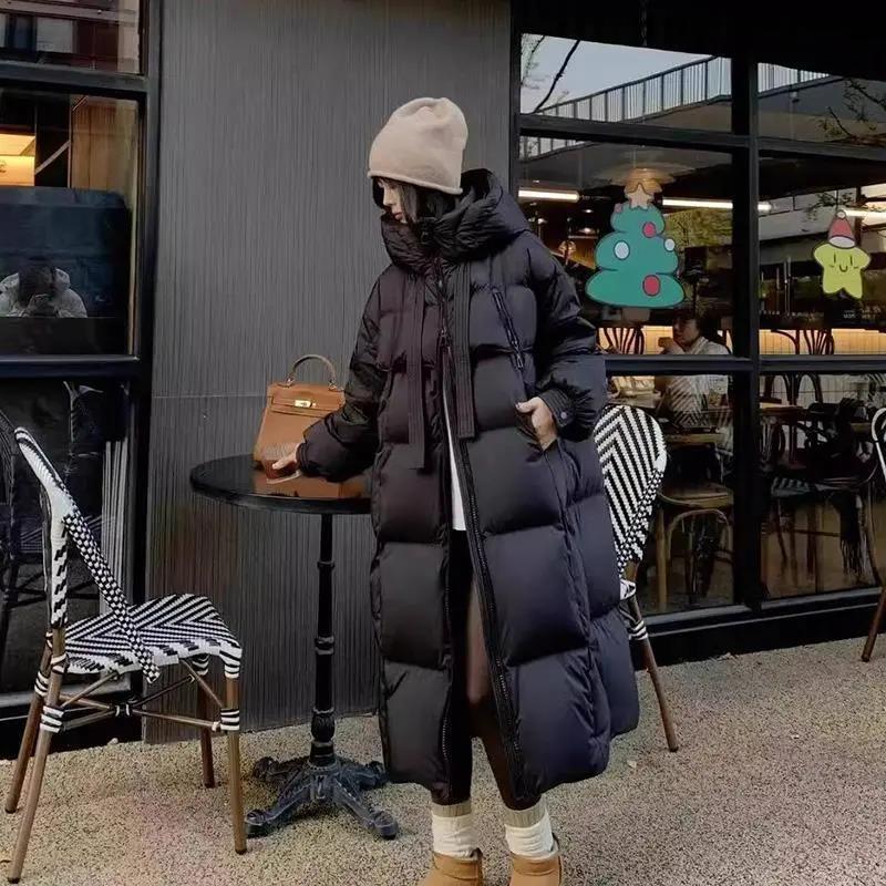 2025新款棉服女中长款韩版大码宽松加厚时尚网红棉衣长款棉袄外套|undefined