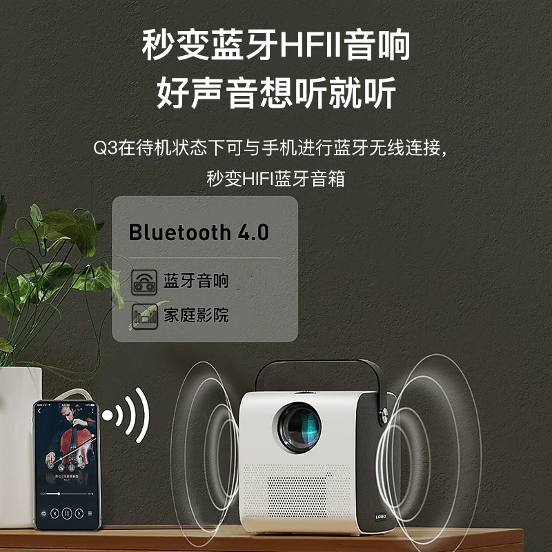 Проектор Q3 для дома, спальни, сверхвысокой четкости 4K, небольшой портативный мобильный телефон, все в одном, мини-миниатюрный беспроводной Wi-Fi
