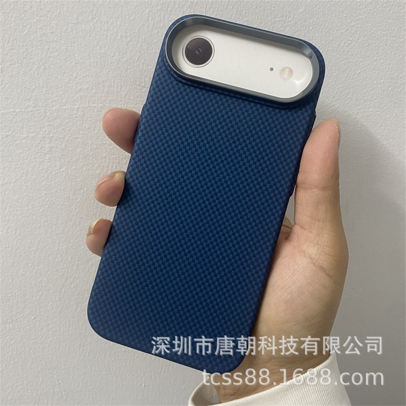 LUXO磁吸水贴硬壳适用iPhone17air碳纤纹手机壳凯夫拉纹pc壳男女