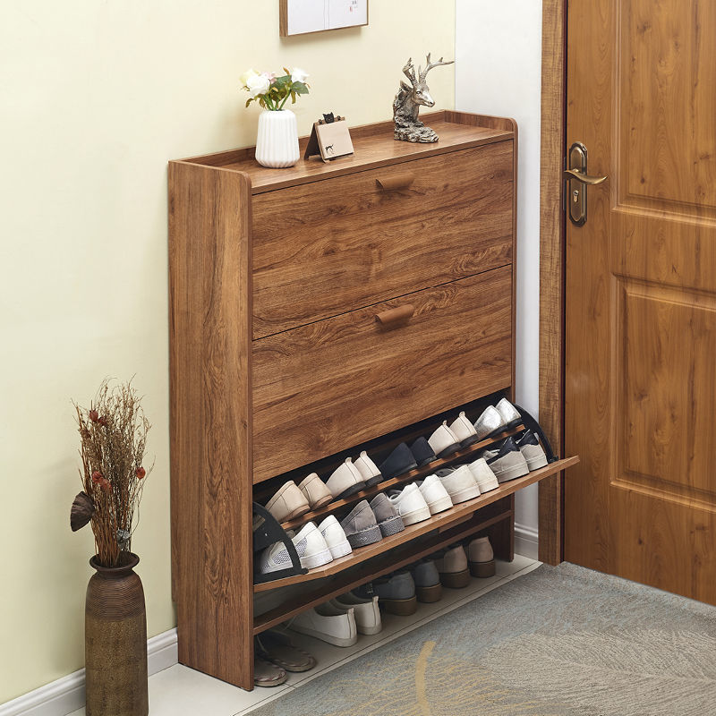 Ultra-thin shoe cabinet 17cm economical household door multi-functional assembled minimalist modern door tipping shoe cabinet