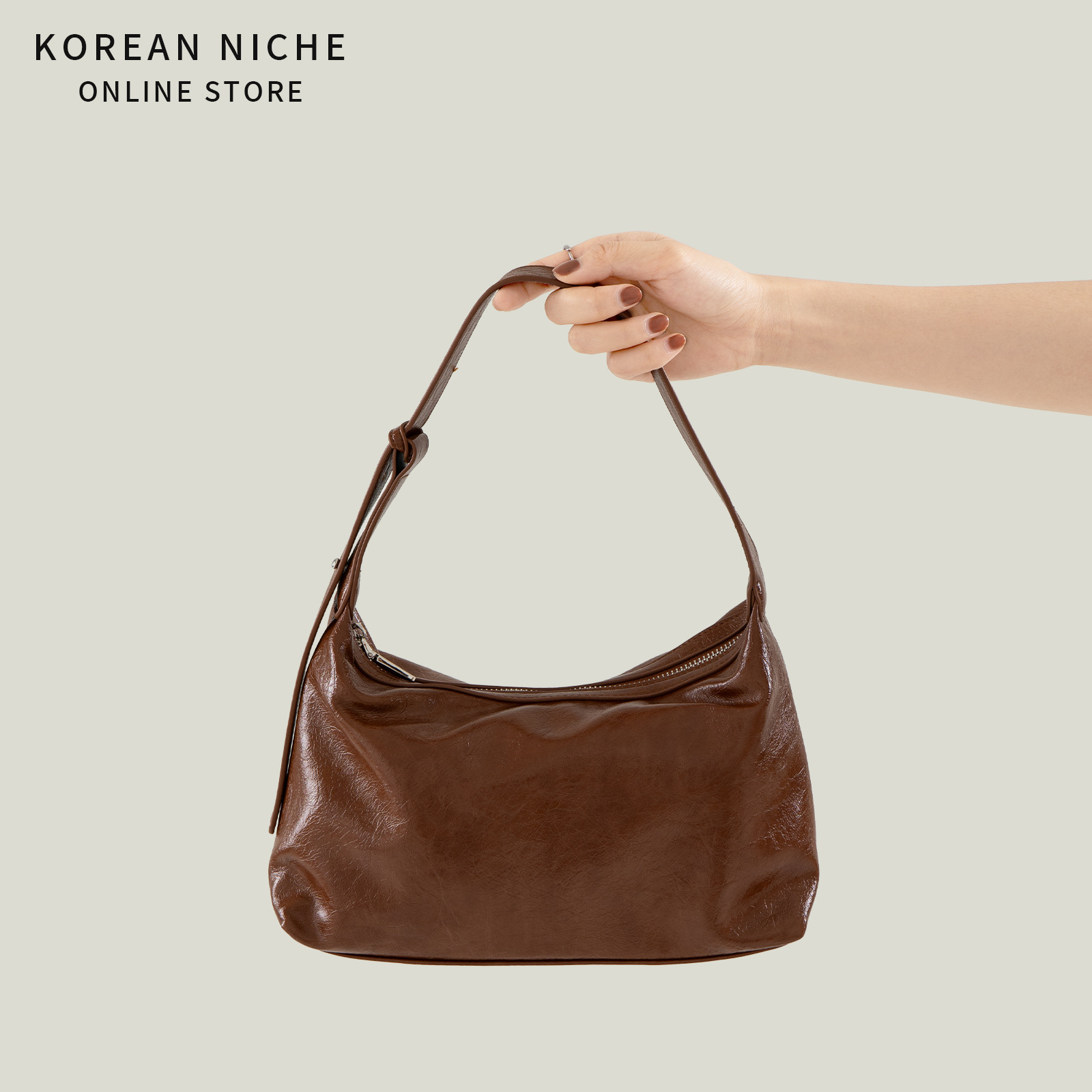 小众设计复古潮流腋下包包女新款韩版百搭油蜡皮高级感手提单肩包