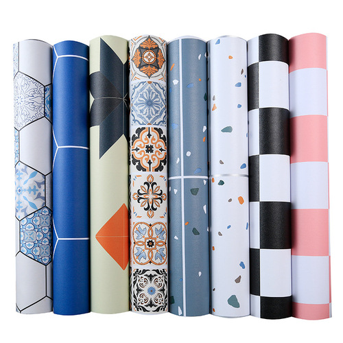 Guangzhou manufacturer floor stickers self-adhesive wholesale thickened waterproof wear-resistant anti-slip bathroom floor stickers renovation floor stickers