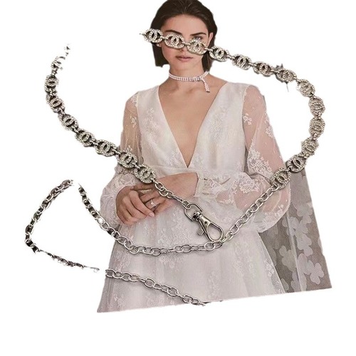 Elegant Pearl Belt Chain Accessory for Women, Water Diamond Chain Belt Decoration, Matches Skirts and Jeans, Chain for Summer, Instagram Style