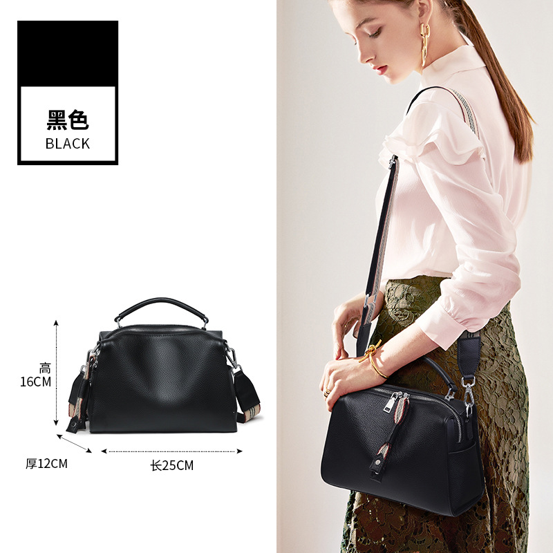Bolso de mujer 2024 nueva moda de cuero de gran capacidad 100 bolsos de hombro pequeños bolsos de cuero de vaca de mujer bolso casual