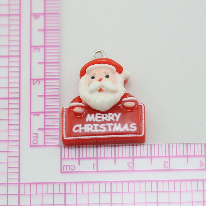 Accesorios de la joyería de bricolaje 2024 nueva resina árbol de Navidad Santa Claus muñeco de nieve SERIE DE Navidad colgante