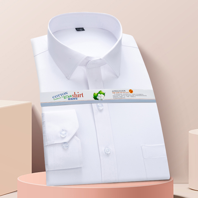 Spring and Autumn Business Professional White Men's Shirt Men's Long-sleeved Casual Dress Summer New Work Clothes Shirt