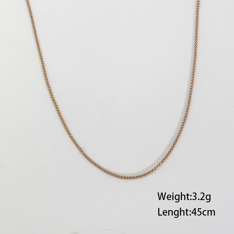 7g Weight Necklace Classification 304 Stainless Steel Chain Material 1 Piece Quantity Holiday, Daily Occasion 304 Stainless Steel Material Geometric Pattern Women's Gender Plating Design Simple Style Style Wholesale Jewelry Simple Style Geometric 304 Stainless Steel Plating Stainless Steel Necklaces 22