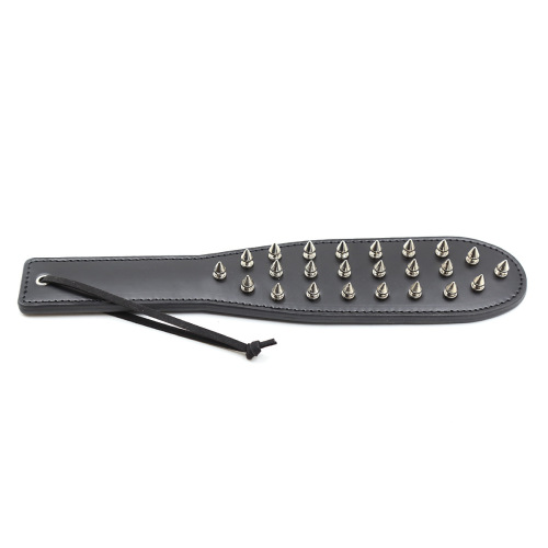 Foreign trade sex toys wholesale black leather spiked hand slap male and female hotel spanking swatter consignment
