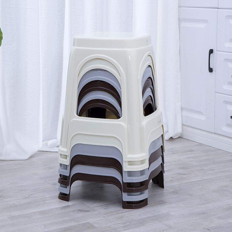 New Plastic Stool Thickened Household Bench Adult Dining Table Stool Living Room Chair Square Stool Cooked Rubber Round Stool Bathroom Stool