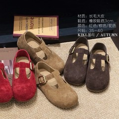 复古内增高防滑博肯鞋女2025秋季新款时尚百搭森系玛丽珍豆豆单鞋