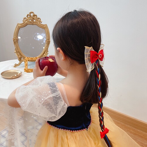 Cute princess hair accessories wig braid double braid single braid top clip bow crown children and women's hair accessories manufacturer direct