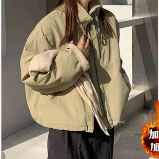 Short Pike Clothing Women's Short 2024 Winter Korean Casual Loose Cotton-padded Coat Short Outer