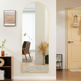 Cream-Style Ins Full-Length Mirror for Wall Hanging, Home Entrance, Bedroom Dressing Mirror, No-Drill Wall-Mounted Glass Fitting Mirror