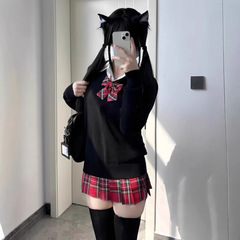 小唐辛子jk制服セット秋冬オリジナル正規版日系クリスマス紅格スカート校供感百パートナースカート