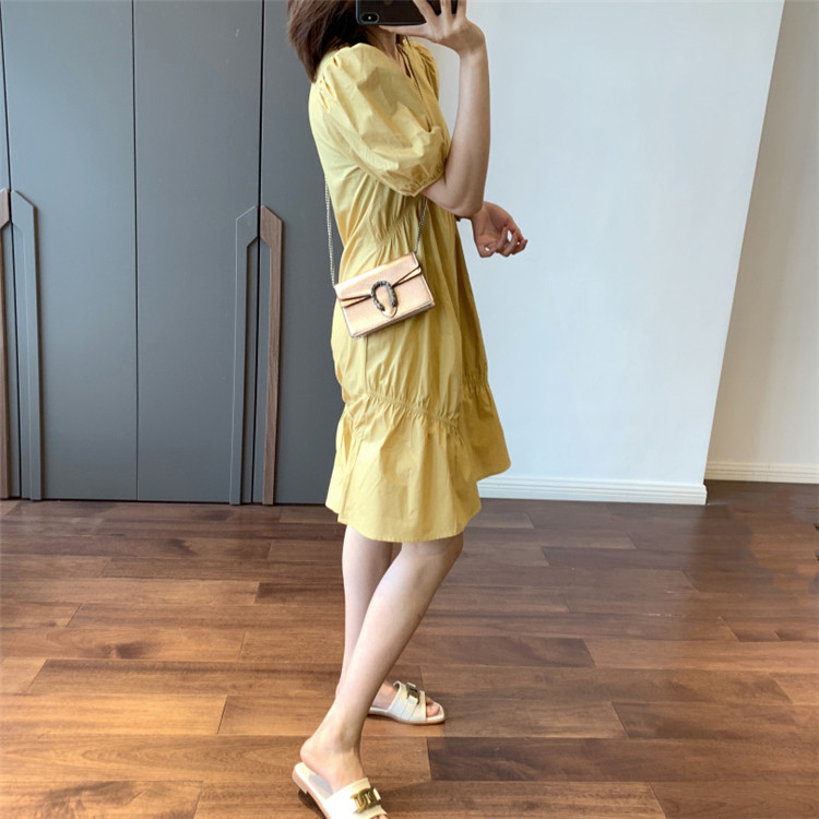 C5836 990K VÁY ĐẦM LIỀN THÂN NỮ DONTDC MÙA HÈ PHỤC CỔ CỔ ĐIỂN CỔ CHỮ V THỜI TRANG NỮ G03 SẢN PHẨM MỚI