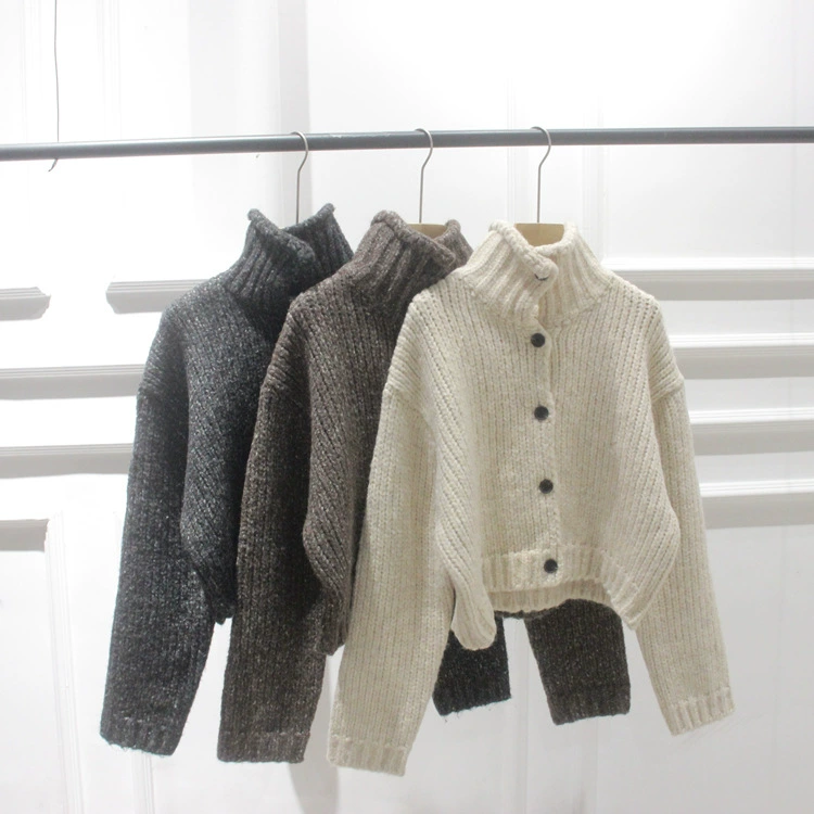 Down jacket, knitted sweater, short cardigan, increased thickness