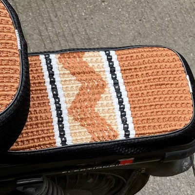 Electric car cushion | Insulation Wear-resistant Seat Cover Summer - brown-wave-rear-seat-cover