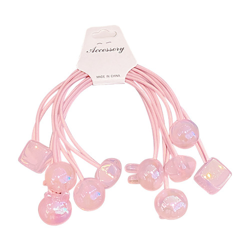 Korean style long rope hair rope children's double-ended Internet celebrity hair accessories love five-pointed star head rope baby rubber band hair ring high elasticity
