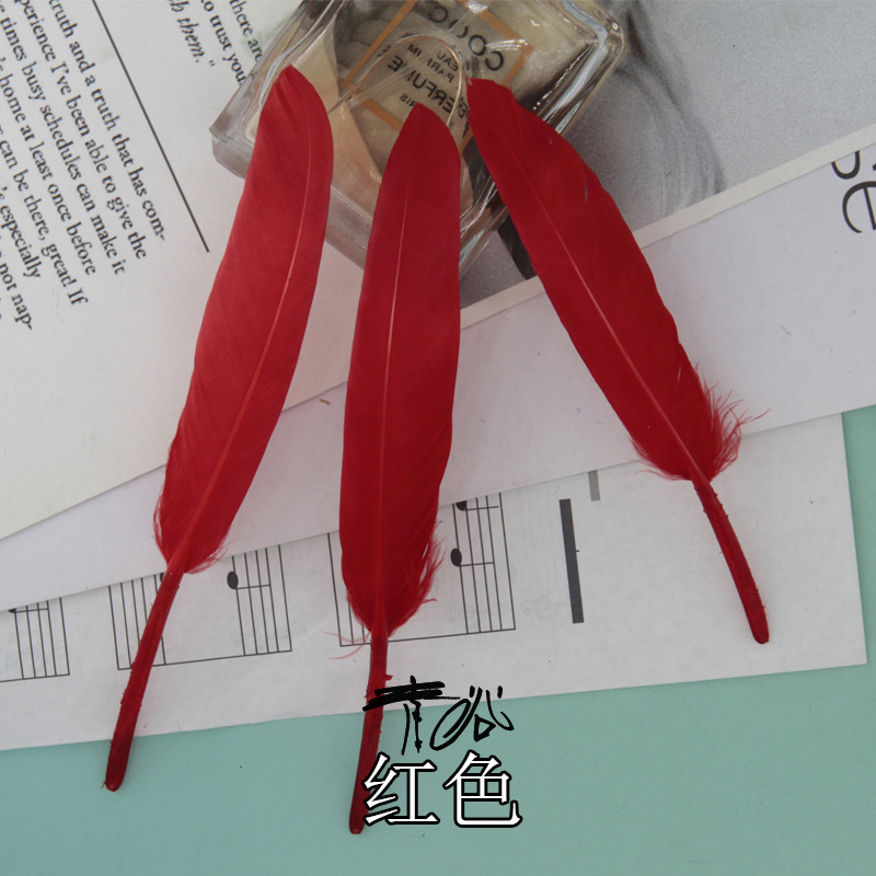 Fábrica directa pequeña serie de plumas rojas DIY accesorios accesorios de artesanía ropa accesorios escenario plumas