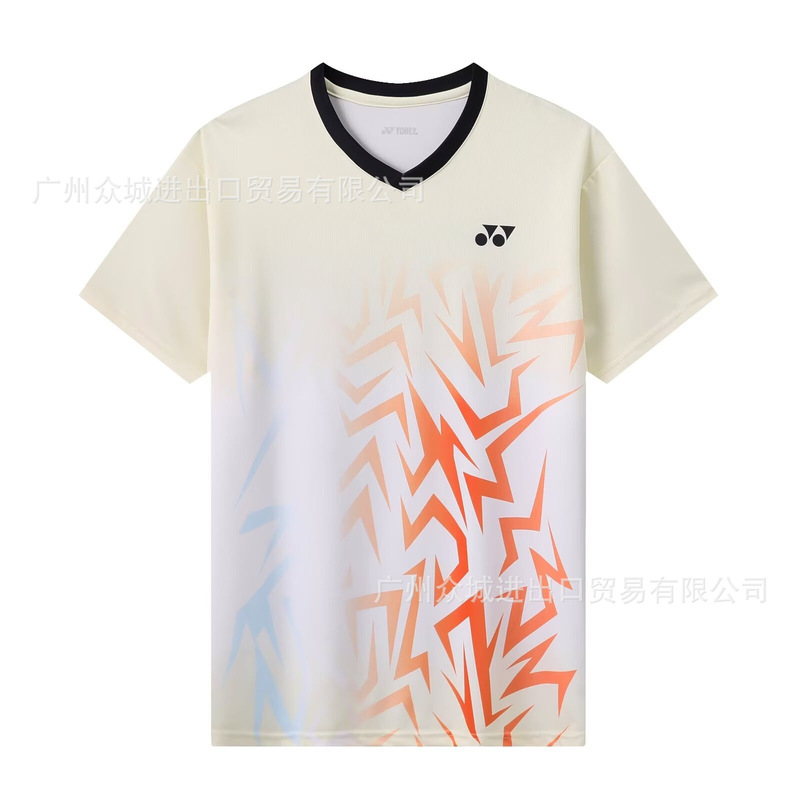 夏の新型yyバドミントン服男女半袖試合服子供通気訓練服速乾運動tシャツ印字|undefined